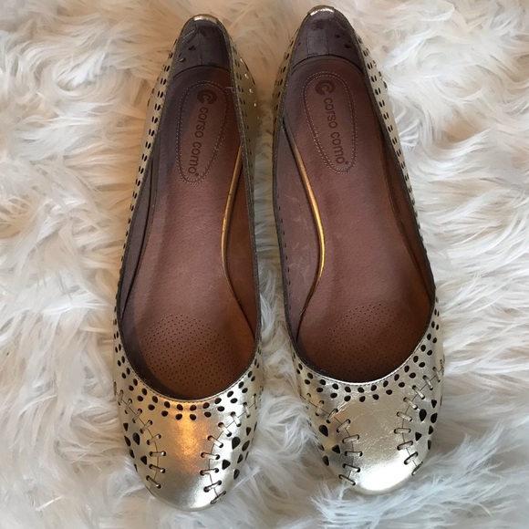 Corso Como Shoes - 🛑 EUC CORSO COMO Leather Gold Ballet Flats
